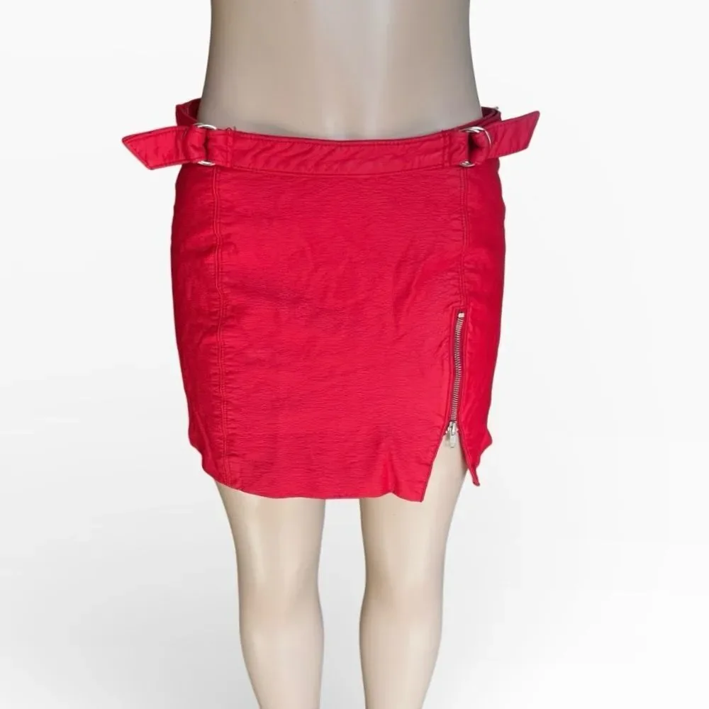 FREE PEOPLE vegan Leather Midnight Magic Skirt